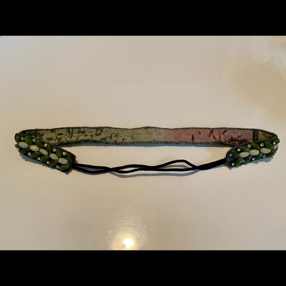Emerald Green Bead & Diamond Headband